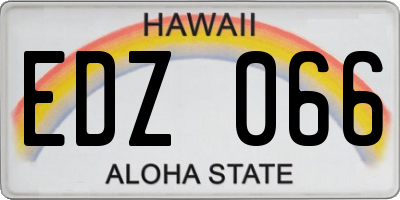 HI license plate EDZ066