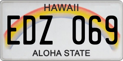 HI license plate EDZ069