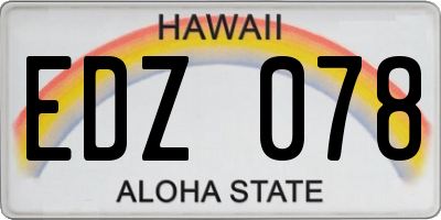 HI license plate EDZ078