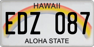 HI license plate EDZ087
