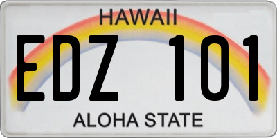 HI license plate EDZ101