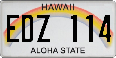 HI license plate EDZ114
