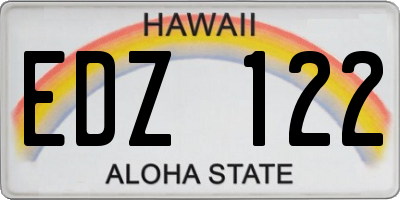 HI license plate EDZ122