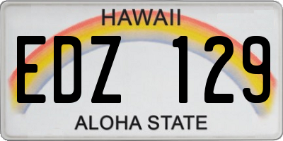 HI license plate EDZ129