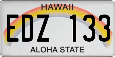 HI license plate EDZ133