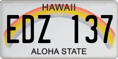 HI license plate EDZ137
