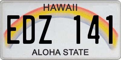 HI license plate EDZ141