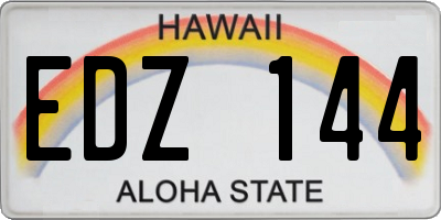 HI license plate EDZ144