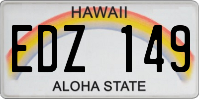 HI license plate EDZ149