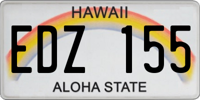 HI license plate EDZ155