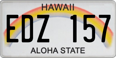HI license plate EDZ157