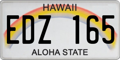 HI license plate EDZ165