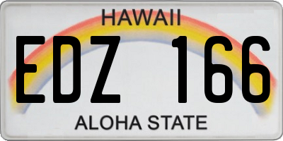 HI license plate EDZ166