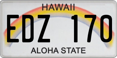 HI license plate EDZ170