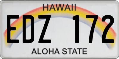 HI license plate EDZ172