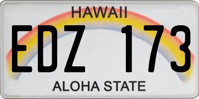 HI license plate EDZ173