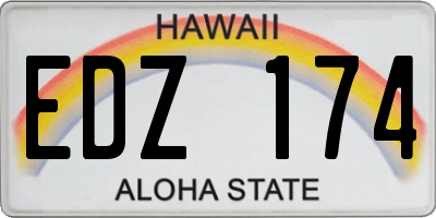 HI license plate EDZ174