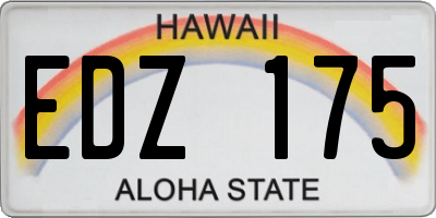 HI license plate EDZ175