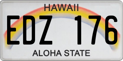 HI license plate EDZ176