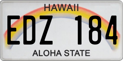 HI license plate EDZ184