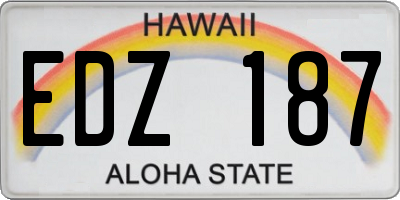 HI license plate EDZ187