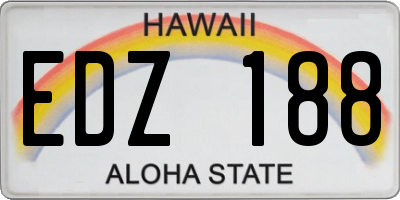 HI license plate EDZ188