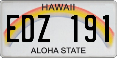 HI license plate EDZ191