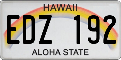 HI license plate EDZ192