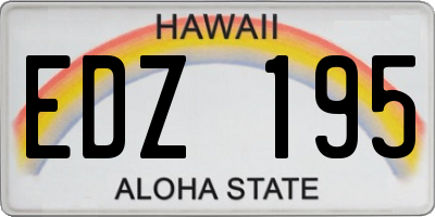 HI license plate EDZ195