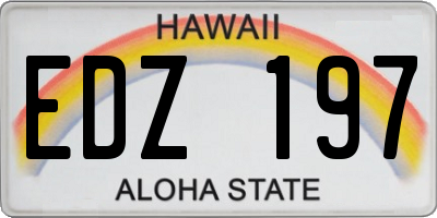 HI license plate EDZ197