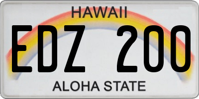 HI license plate EDZ200