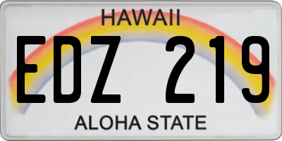 HI license plate EDZ219