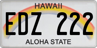 HI license plate EDZ222
