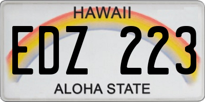 HI license plate EDZ223