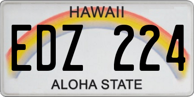 HI license plate EDZ224