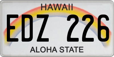 HI license plate EDZ226