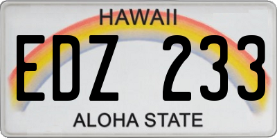 HI license plate EDZ233