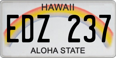 HI license plate EDZ237