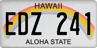 HI license plate EDZ241