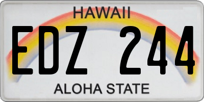 HI license plate EDZ244