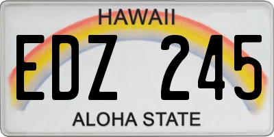 HI license plate EDZ245