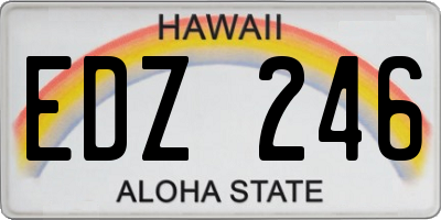 HI license plate EDZ246