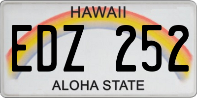 HI license plate EDZ252