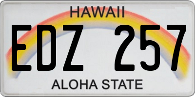 HI license plate EDZ257