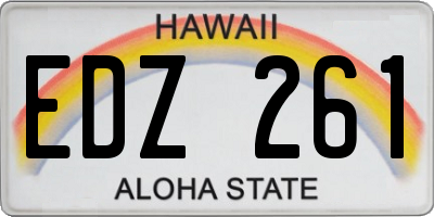 HI license plate EDZ261