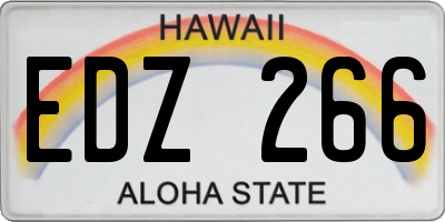 HI license plate EDZ266