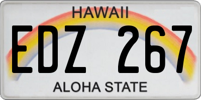 HI license plate EDZ267