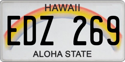 HI license plate EDZ269