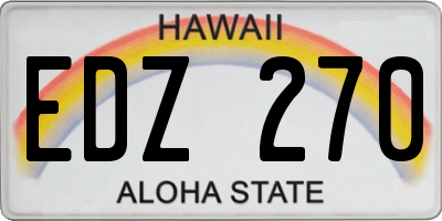 HI license plate EDZ270