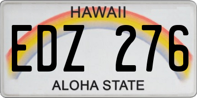 HI license plate EDZ276